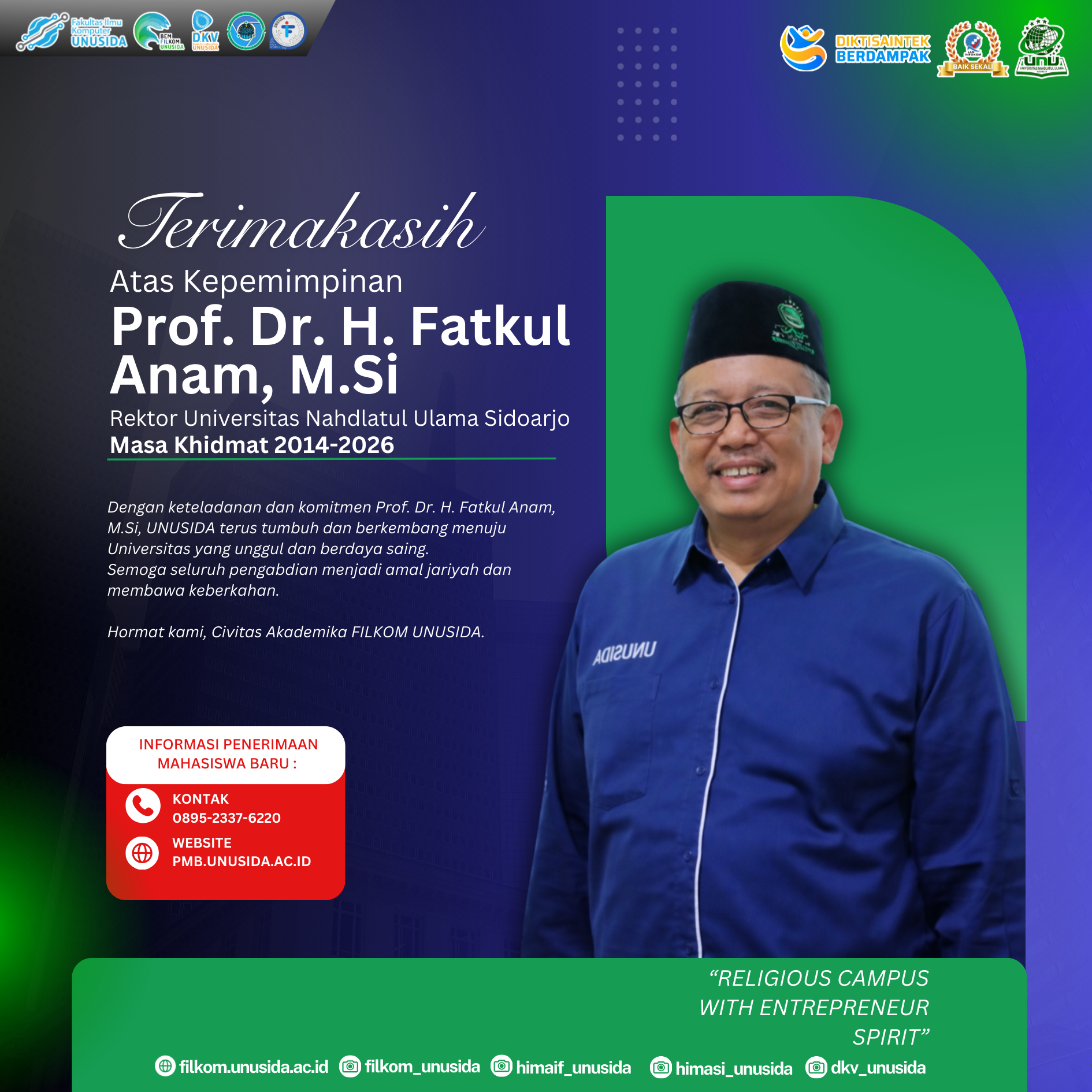Terimakasih Prof. Dr. H. Fatkul Anam, M.Si